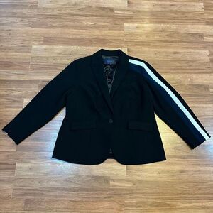 Rachel Roy Blazer Black with White & Bluse Stripes | Women Size 16W
